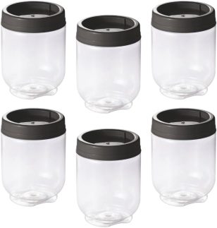 " Kit 6 Organizadores Potes Gire e Trave Empilháveis Com Rosca 380ml Plasútil Para Temperos Alimentos Objetos De Costura Botões. Perfeitos Para Organizar Todos Seus Objetos "