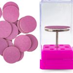 Kit Broca Disco + Suporte + 10 Lixa Refil 120# Manicure Nail