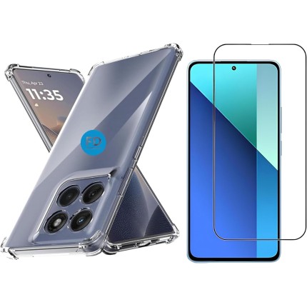Kit Capinha Capa para Motorola Edge 60 Fusion Anti-Impacto Premium Transparente + Película de Cerâmica 9D – FD Acessórios.