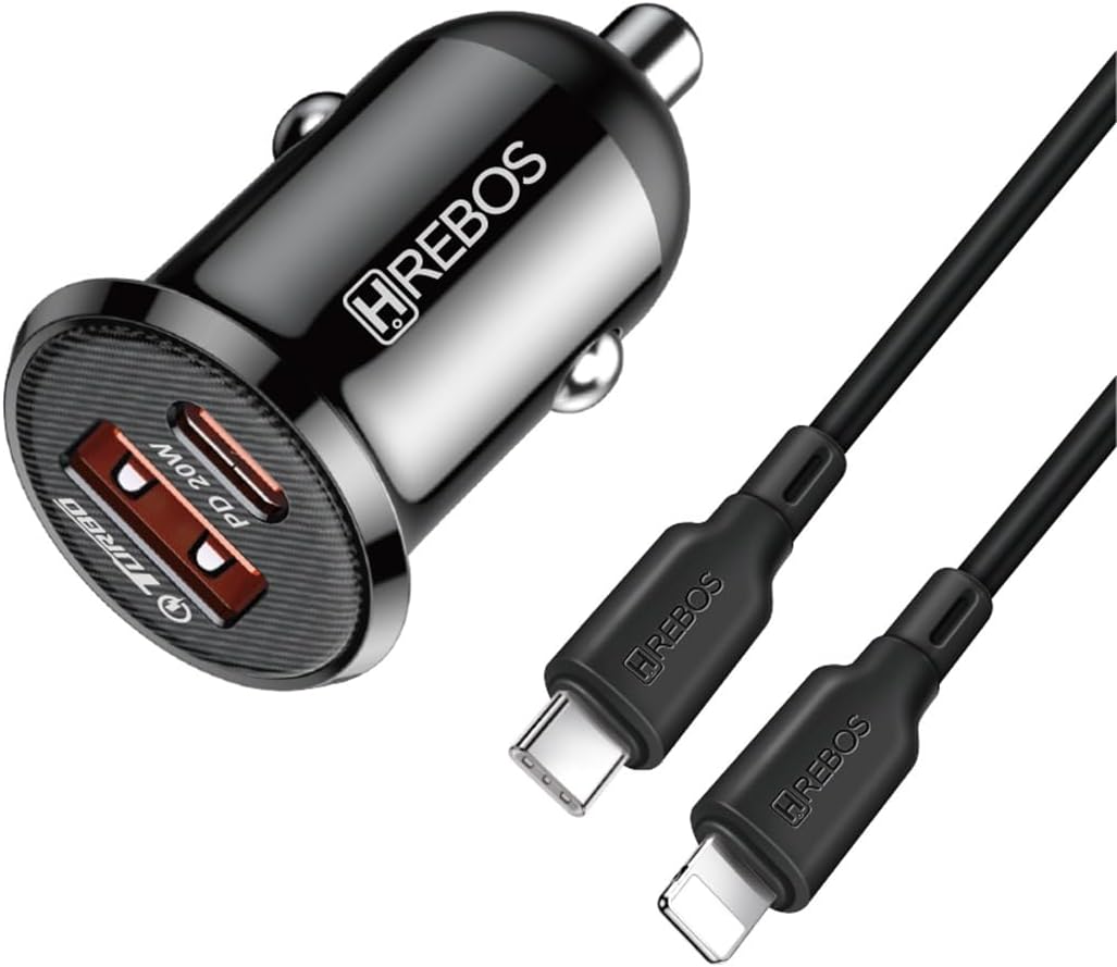 Kit-Carregador-Veicular-Mini-20W-Turbo-para-iPhone-14-13.jpg Kit Carregador Veicular Mini 20W Turbo para iPhone 14, 13, 12, 11, 10, 9, 8, Lightning