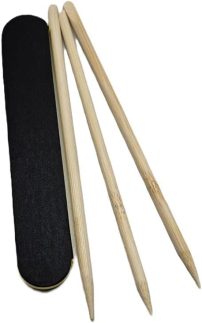 Kit Completo para Cuidados com as Unhas – Lixa Profissional + Palitos de Bambu – Ideal para Manicure, Acabamento Preciso e Uso Diário