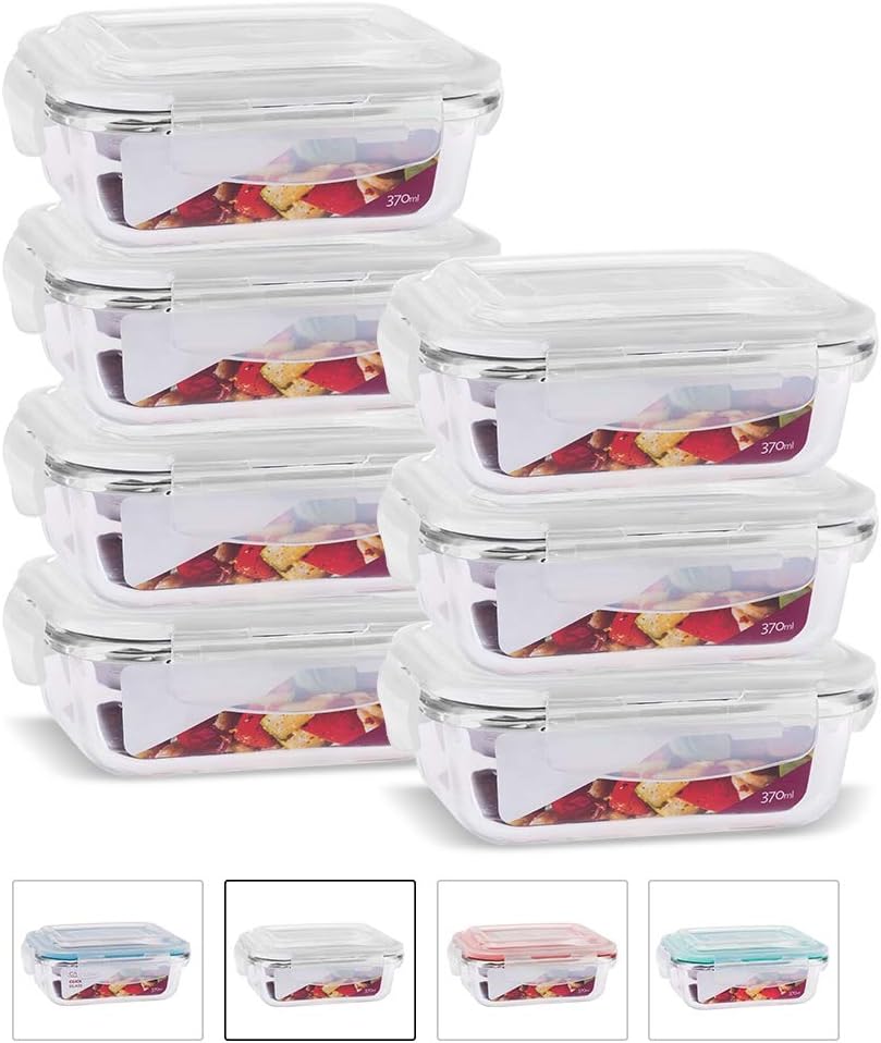 Kit-Conjunto-7-Potes-de-Vidro-Hermetico-com-Tampa-Plastico.jpg Kit Conjunto 7 Potes de Vidro Hermético com Tampa Plástico Marmita Mantimentos 370ml Cor:Branco (QH)