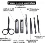 Kit Cortador de Unha 7 Peças em Aço inoxidável, Alicate de Unha, Tesoura de Unha, Empurrador de Cutícula, Lixa de Unha, Conjunto de Cuidados com as Unhas - Imagem 2