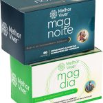 Kit Mag Dia e Mag Noite Suplemento Alimentar de Magnésio Bisgliclinato 120 Cápsulas 60 Porções Melhor Viver