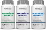 Kit Magnesio Treonato + Dimalato + Quelato Bisglicinato 500Mg 120 Cápsulas - Metabolic Farma