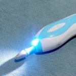 Kit Manicure Lixa de Unha Eletrônica Recarregável com Luz LED e Estojo com Lixas para Acabamento