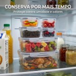Kit Potes Herméticos 6 Peças com Tampa Vedada – Potes Transparentes para Alimentos, Marmitas Mantimentos e Organização da Cozinha - Imagem 2