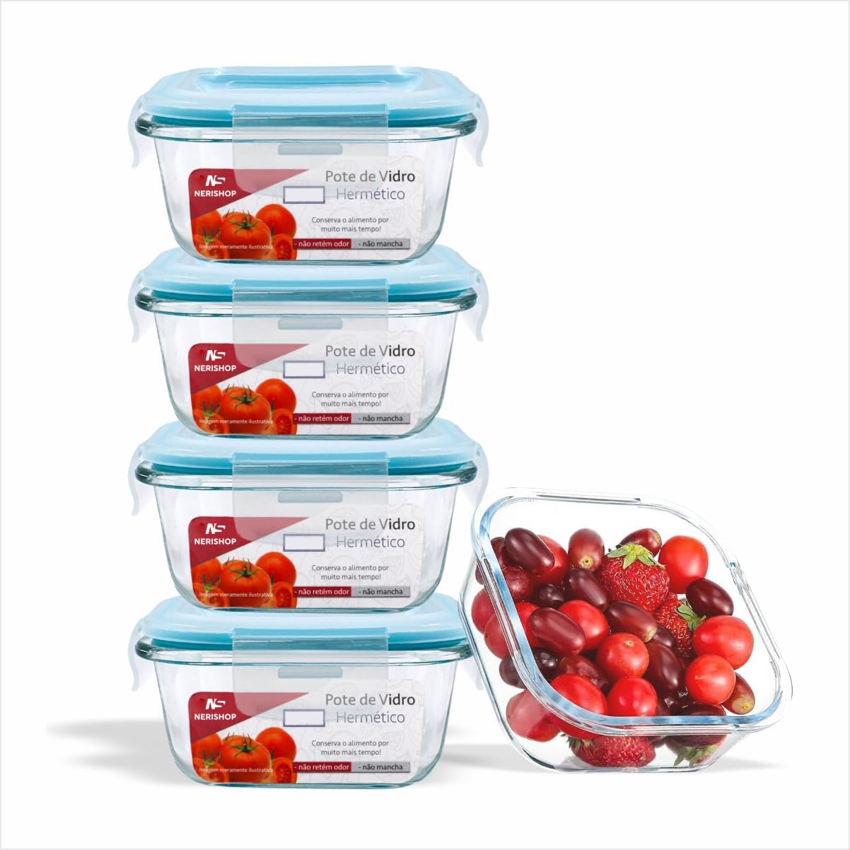 Kit-Potes-de-Vidro-Hermeticos-320-ml-Quadrado-Para-Marmita.jpg "Kit Potes de Vidro Herméticos 320 ml Quadrado Para Marmita Papinha Comida Fitnes Alimentos Pratico Com Travas Anti Vazamento BPA Free Resistente a Calor Frio Próprio Para Micro-Ondas e Forno" (4)
