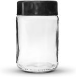 Kit com 10 Potes de Vidro Nadir 550 Ml com Tampa (Preto)