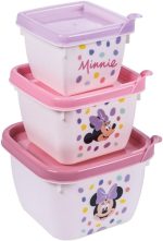 Kit com 3 Potes, Plástico, Conect, Minnie, Plasutil