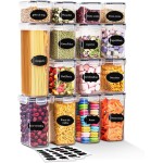 Kit de 15 Potes Herméticos para Mantimentos – Conjunto de 15 Unidades com Vedação de Silicone | Plástico Transparente BPA‑Free | Empilháveis – Organização de Cozinha e Despensa