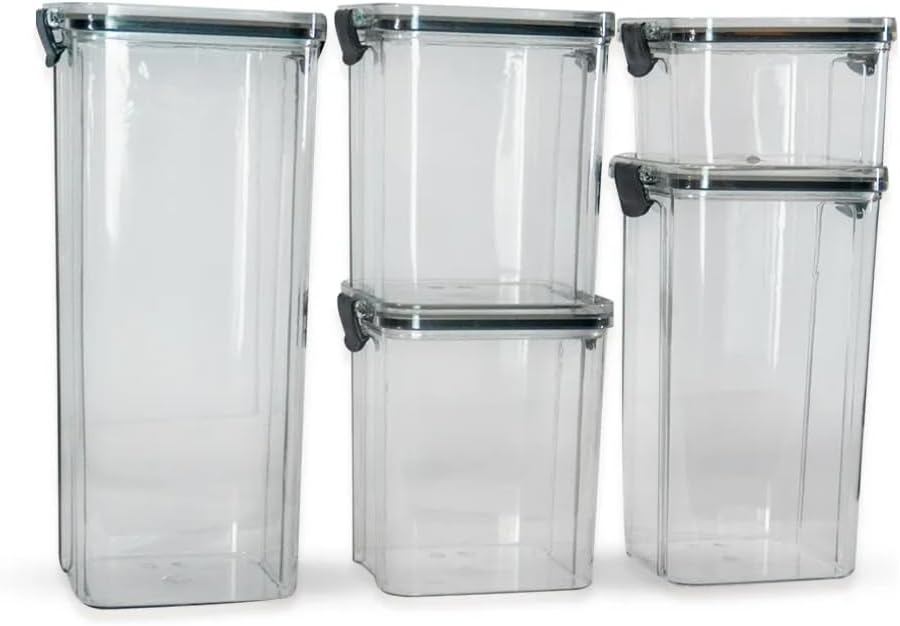 Kit-de-Potes-Hermeticos-para-Alimentos-5-Unidades-Tampa-Flip.jpg Kit de Potes Herméticos para Alimentos 5 Unidades Tampa Flip Preta Organização de Cozinha e Despensa
