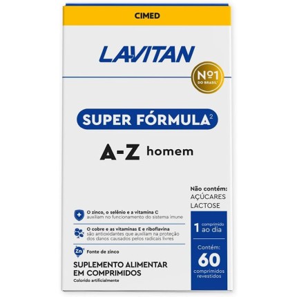 Lavitan Super Fórmula Multivitamínico A-Z Homem 60 comprimidos