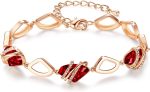 Leafael Colar feminino com pingente de Wishstone - banhado a ouro rosa 18K ou prata cristal pedra de nascimento, extensão de 45 cm + 5 cm, compatível com REACH e anti-alérgico, com caixa de presente