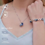 Leafael Feminino Colar com Pingente de Pedra Wish com Cristal de Pedra Do Mês Azul Safira para Setembro, Banhado A Ouro Rosa 18K, Corrente de 18" + 2" - Imagem 2