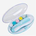 Lixa De Unha Bebê Kit Aparador de Unhas Elétrico com Luz LED – 4 Velocidades – Ideal para Recém-nascido, Bebê e Adulto ((AZUL)