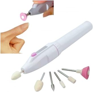 Lixa Elétrica de Unha Profissional Sem Fio Kapbom – Portátil, 5 Brocas, Polimento, Modelagem e Cutículas – Branca