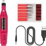 Lixa Elétrica de Unha para Manicure Profissional e Cuidados Pessoais - Acessórios Para Lixar Unhas Gel Motor Motorzinho Bivolt USB – Velocidade 3 000/20000 RPM Ajustáveis, Uso diário, Cores Variadas