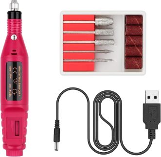 Lixa Elétrica de Unha para Manicure Profissional e Cuidados Pessoais - Acessórios Para Lixar Unhas Gel Motor Motorzinho Bivolt USB – Velocidade 3 000/20000 RPM Ajustáveis, Uso diário, Cores Variadas