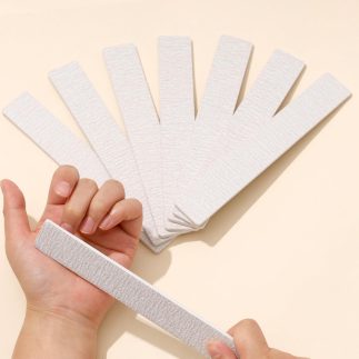 Lixas de unha, pacote com 15, placas de esmeril dupla face de grão 100/180 para unhas naturais e acrílicas, lixa de unha reutilizável profissional para manicure, cinza