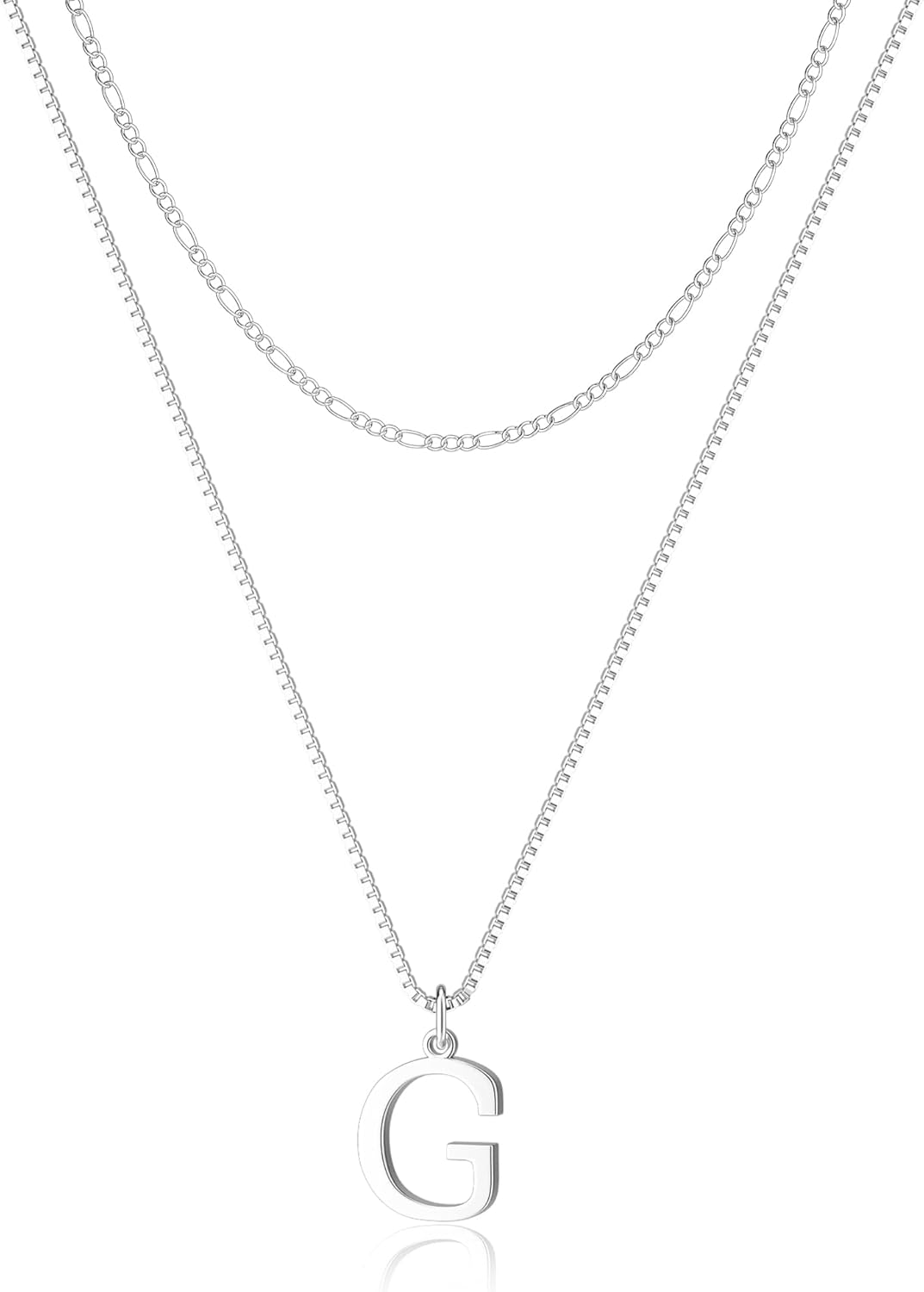 MBW-Colar-de-prata-com-inicial-feminina-na-moda-colar.jpg MBW Colar de prata com inicial feminina na moda, colar em camadas de 14 K para mulheres, meninas, delicado, prata, pingente de letra fígaro, gargantilhas, colares de fantasia, monograma, nome, colar,