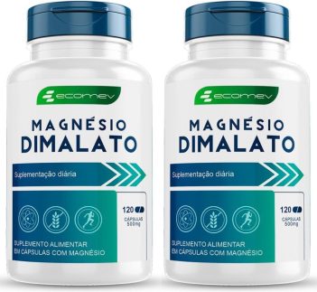 Magnesio Dimalato 500Mg 120 Cápsulas - Ecomev (Kit 2)