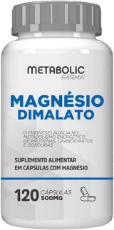 Magnesio Dimalato - 500Mg - 120 Cápsulas - Metabolic Farma