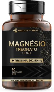 Magnesio Treonato Gold + L Tirosina 500Mg 60 Cápsulas - Ecomev (1 Unidade)