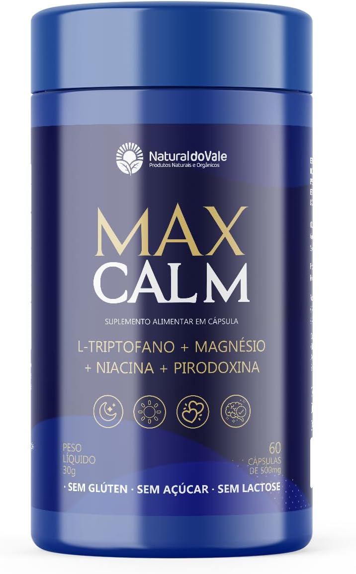 Max-Calm-L-Triptofano-Magnesio-Relax-Foco-Bem-Estar-60-Caps.jpg Max Calm L-Triptofano Magnésio Relax Foco Bem Estar 60 Cáps - Natural do Vale