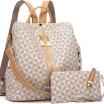 Mochilas femininas moda bolsa de couro PU design multiuso bolsa conversível mochila de viagem bolsa e bolsa 2 peças