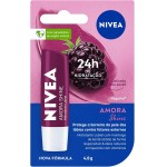 NIVEA Hidratante Labial Amora Shine 4,8g, Hidratação Intensa 24h, Cor Suave, Brilho Delicado, Cuidado Diário, Manteiga de Karité
