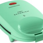 Nostalgia Sanduicheira pessoal MyMini, prensa antiaderente Panini Press, Bolsos para Pizza, Quesadillas, Verde Menta