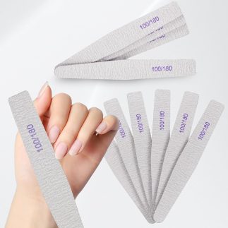 Pacote com 10 losangos, cinza 100/180, placa de esmeril grossa para lixas de unhas e tampões lavável para unhas lisas e materiais de modelagem duráveis