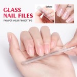 Pacote com 3 lixas de unhas de vidro premium, conjunto de ferramentas de manicure laváveis gravadas dupla face para unhas naturais, inclui caixas para armazenamento, conjunto ideal de presente de - Imagem 2