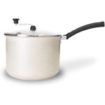 Pipoqueira Antiaderente com Tampa de Vidro Temperado, Branca, 20cm, 3,5L, Revestimento 5 Camadas Teflon, Cabos Baquelite, para Pipoca Caseira - Imagem 2