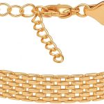 Pulseira Bracelete Esteira Malha Folheada Ouro 18k