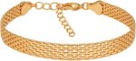 Pulseira Bracelete Esteira Malha Folheada Ouro 18k