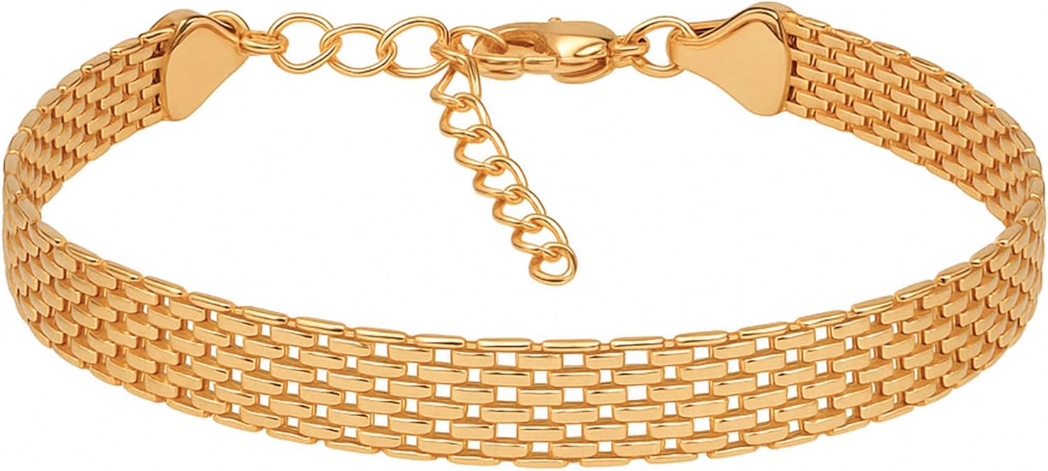 Pulseira-Bracelete-Esteira-Malha-Folheada-Ouro-18k.jpg Pulseira Bracelete Esteira Malha Folheada Ouro 18k