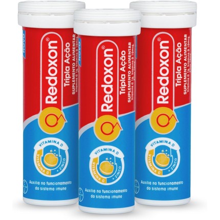 Redoxon Vitamina C, Vitamina D e Zinco 30 Comprimidos Efervescentes, Tripla Ação