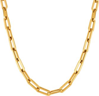 Rockyu Colar feminino, aço inoxidável, corrente retangular, grossa, gargantilha, cor dourada e prata, design simples, 40 - 45 cm, ajustável, unissex, acessório de presente