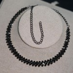 Ronglry Colar gargantilha feminina com strass e diamantes prateados para mulheres, colar de strass de cristal brilhante para mulheres, gargantilhas de prata para festas, formaturas, casamentos - Imagem 2