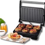 Sanduicheira Grill Elétrico Multifuncional, 750W, Antiaderente, Termostato, 110V/220V, 27x22x9cm