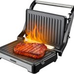 Sanduicheira e Mini Grill HQ 180º 1000W Antiaderente Inox HQ-SG002 220V