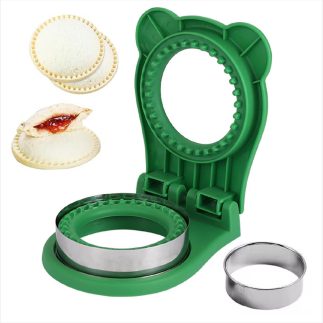 Sanduicheira inquebrável, sanduicheira com bolso em forma de círculo de 9,8 cm, cortador de sanduíche para crianças, café da manhã e lancheiras (verde)