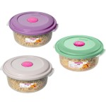 Sanremo - Conjunto com 3 Potes Plásticos Herméticos, Linha Vac Freezer - Imagem 2