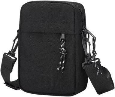 Shoulder Bag Bolsa Transversal Masculina Feminina Pequena Preta QUBCCUM