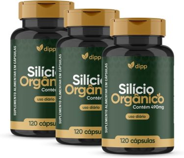 Silício Orgânico 120 Cápsulas – Kit com 3 Unidades – Beleza e Sustentação da Pele e Cabelos