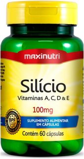 Silício + Vit. A, C, D e E 100mg - 60 Cáps., Maxinutri
