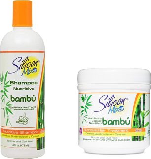 Silício tratamento do cabelo mistura e shampoo 16 oz Combo (bambu)