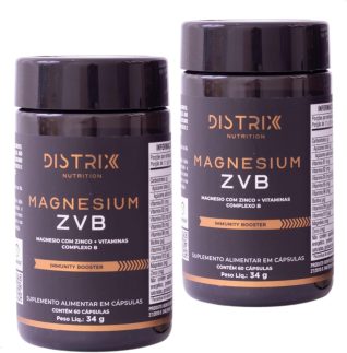 Suplemento Completo 3 em 1 Magnésio Zinco Vitaminas Complexo B Kit 60 Dias Bisglicinato Quelado Premium Recovery Distrix 120 Caps